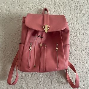 Pink leather bag